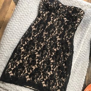 Black lace mini dress